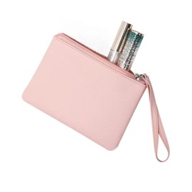 SeBUCUOO Little Makeup Bag Small Cosmetic Bag for Purse Mini Zipper Pouch Tiny Coin Purse Pink Make Up Bag 4.5 x 6.5 Clutch Stadium Approved Lipstick Pouch Women's Wristlet Handbags Car Change Holder