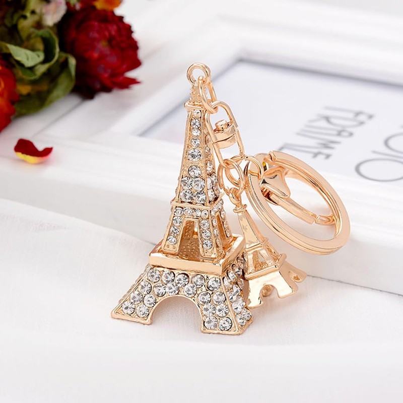 [Wovzoe] Fashionable and Convenient Eiffel Tower Rhinestone Key Chain Key