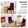NICEEC Wine Red Spandex Arm Chair Covers for Dining Chairs