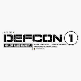 DEFCON 1 Window Bumper Sticker Decal 5"