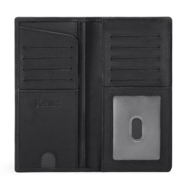 Kattee Men's Vintage Genuine Leather Long Wallet for Checkbook Credit Cards