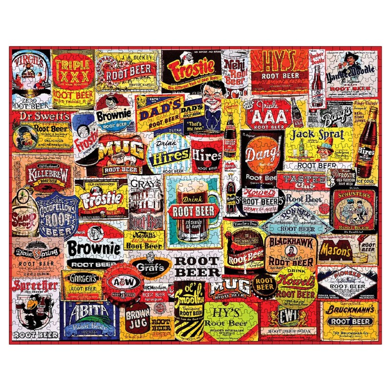 White Mountain Root Beers Puzzle 1000 Piece Vintage Soda Collage