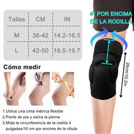 Rodilleras Deportivas, 2 Rodilleras Transpirable Para Vóleibol Baloncesto, Rodilleras de Esponja Gruesa Elásticas Protectoras Anticolisión para Deportes Al Aire Libre, Yoga, Correr, Gimnasio(Medium)
