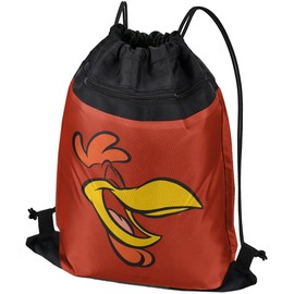 LOGOVISION Looney Tunes Foghorn Leghorn Face Drawstring Backpack Sports Bag Sackpack 17" x 13", Perfect for Gym, Yoga or Practice