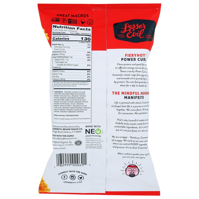SNACK CURLS FIRY HOT ORG