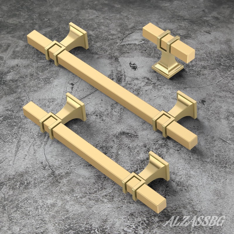 Alzassbg 10 Pack Gold Cabinet Knobs, 2 Inch(51mm) Diameter Cabinet
