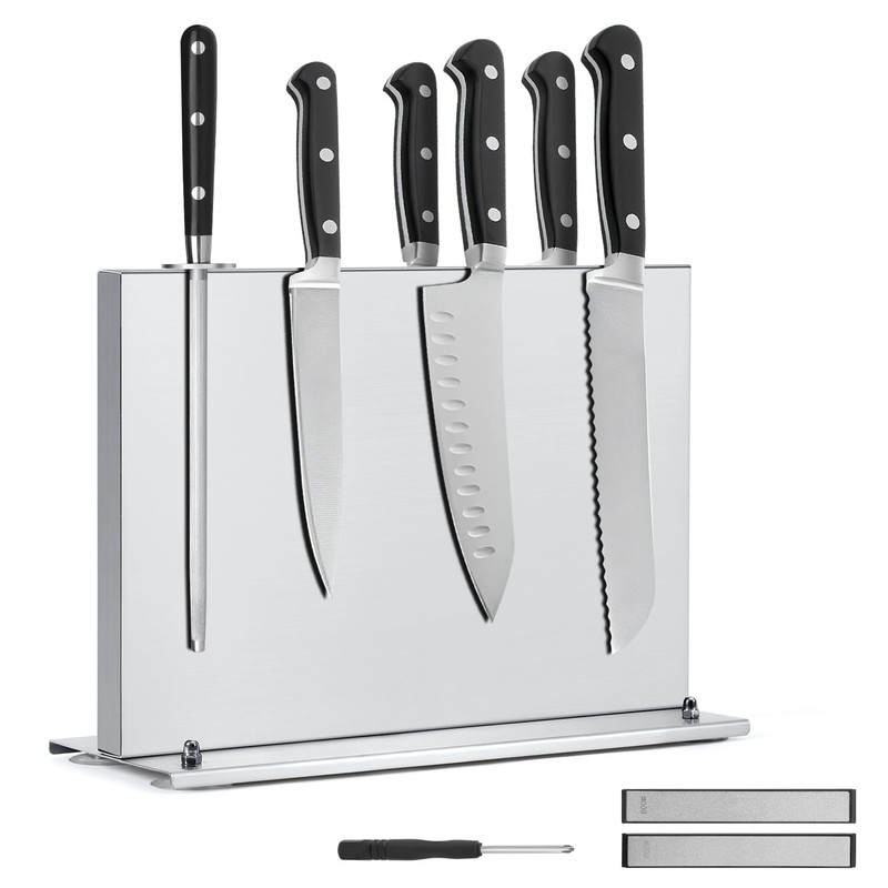 Kirumie Magnetic Knife Holder, Stainless Steel Magnetic Knife Block with