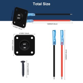 RUNCCI-YUN Round Rocker Switch 12V -24V Toggle Rocker Switch Panel, 1 Gang Round Toggle ON/OFF Switch for Auto Automotive Lights Boat Yacht Trailer Caravan Camper Bus Tractor Truck