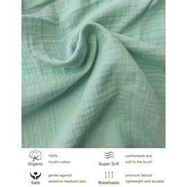 ZURLEFY - Sábanas de colchón para moisés azul claro, sábana de muselina de 32 x 16 pulgadas para colchón rectangular, ovalado, de reloj de arena, Moisés (46B-05)