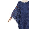 HD African Women Applique Flower Dress Boat Neck Navyblue Caftan