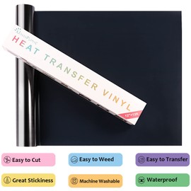 Nanaplums Plotter Film Textile, 30.5 cm x 4 m Transfer Film Plotter Flex Film for Cricut and Silhouette Cameo, Used in Textiles Transfer Film for Iron-On DIY T-Shirt, Fabrics (Black)