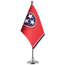 GentleGirl.USA Tennessee State Flag Tennessee TN Flag, Small Mini Tennessees State Flag Desk Flag Stick Office Table Flag on Stand Base,Festival Events Celebration Decoration,Desk Home Decoration