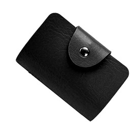 24 Slot Basic Card Holder for Men or Women | Black PU Leather Card Wallet | Slim Light Credit Card Wallet | Minimalist Small | Drivers License | Business Cards | Debit | Cardholder Pockets Organiser