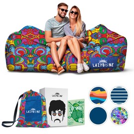 Chillbo Lazybone Inflatable Couch - Ultimate Inflatable Lounger for Maximum Chill - The Perfect Blow Up Couch for Music Festivals Or Inflatable Lounger for Camping - 60s Psychedelic