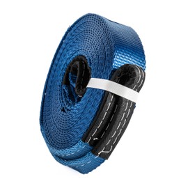 HiGear 2in 30ft Blue Tow Strap 6.5 Ton Polyester Rope with 2 Loops 14,000lb Towing Recovery 2x30 by Alfa Wheels (Blue, 2x30)