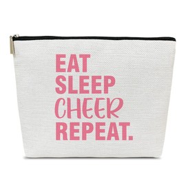 Ythuil Cheer Makeup Bag, Cosmetic Cheer Bags For Cheerleaders, Cheerleaders Gifts, Cheer Gifts For Team Cheer Party Favors, Travel Pouch Makeup Bag For Teen Girls Women, Teammates Accessories