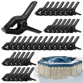 36 Pcs Winter Pool Cover Clips - Windproof Spring Clamps for Above Ground Steel Wall Pools, 4.3'' Length