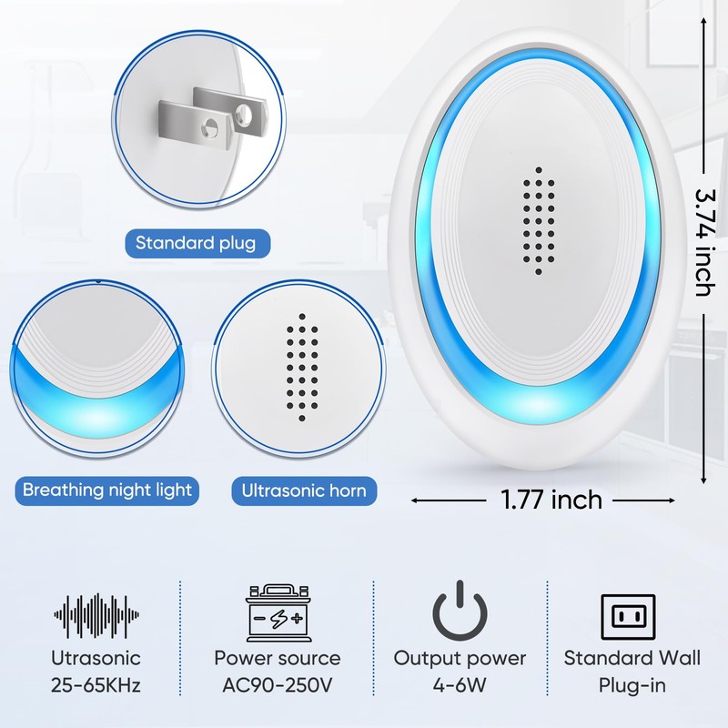 2025 Upgraded Ultrasonic Pest Repeller Indoor Ultrasonic Repellent, Mouse Repellent