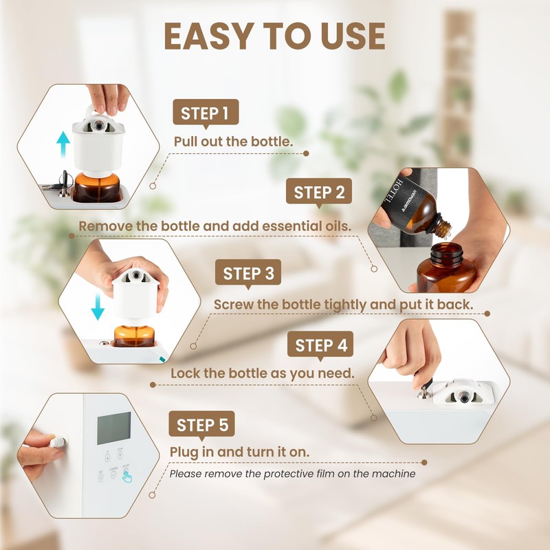 URPOWER 300ml Waterless Nebulizing Scent Diffuser Up to 3000 Sq