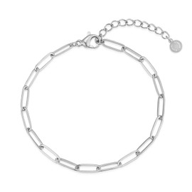 day.berlin Filigree Link Bracelet, 18 K Gold-Plated, Link Chain Bracelet, 15.5 cm + 5 cm Variable Length, 316L Stainless Steel, Nickel-Free and Waterproof for Women, Stainless Steel