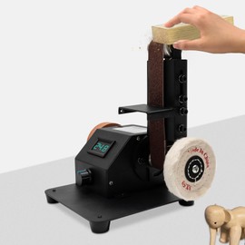 Mini Bench Sander Electric Sander for Wood Metal Plastic Knife Sharpening, Forward and Reverse Function,Infinitely Adjustable Speed (Belt Sander 10000rpm)