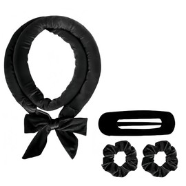 ZEPIQOR Neu Lockenwickler Locken Ohne Hitze,Heatless Curls Band Samt über Nacht mit Haarnadel Rutschfest DIY Hair Curler no Hea Set Haarband Wave Formers für Mittleres Langes Haar（Schwarz）