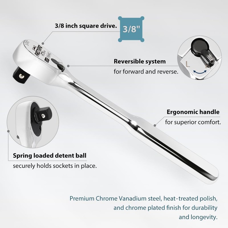 FIRSTINFO - Llave de carraca de 3/8 pulgadas, diseño de