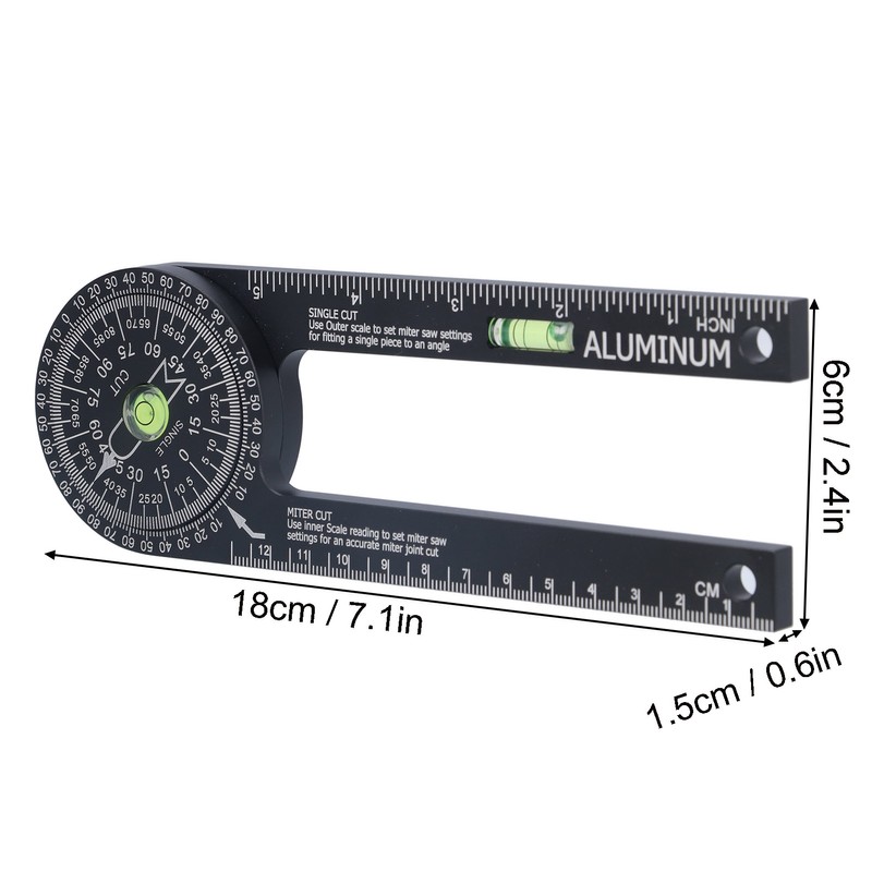 Miter Saw Protractor Metal Angle Measurement Finder Gauge Cutting Guide