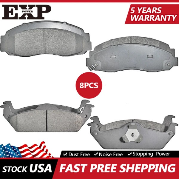 EXPPOWER Front Rear Semi-Metal Brake Pads for Dodge Dakota 2003