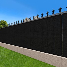 LOVE STORY 8'x26' Fence Privacy Screen Outdoor Mesh Fencing Covers Screen Fence Wind Block with Grommets for Patio Garden Wall Backyard,Black (We Make Custom Size)