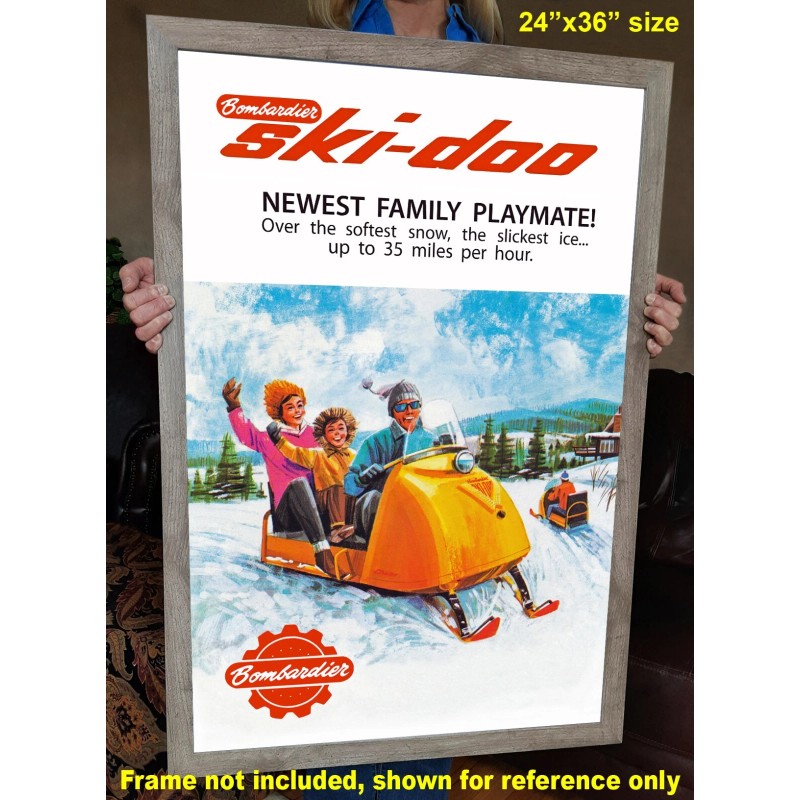 Ski-Doo Snowmobile – Vintage-Style 1965 Advertising Poster - 24"x36"