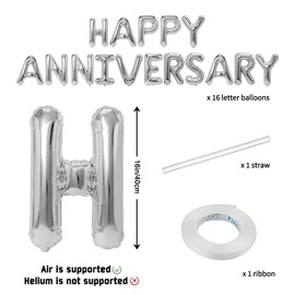 Silver Balloons Happy Anniversary Banner Valentines Day Balloons With Happy Anniversary Banner Valentines Day Decorations Anniversary Balloons Decorations Silver Anniversary Balloons Decorations