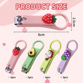 4 Pcs Nail Clippers with Nail File, Safety Nail Trimmer, Newborn Nail Clippers, Baby Nail Care Set