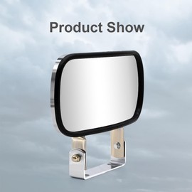 Adanz Stainless Steel Rectangular Convex Mirrors fit for Cars Trucks Boats Tractors Forklifts Improves Visibility eliminate blind spots adjustable mount U Bracket Universal Rearview Mirrors