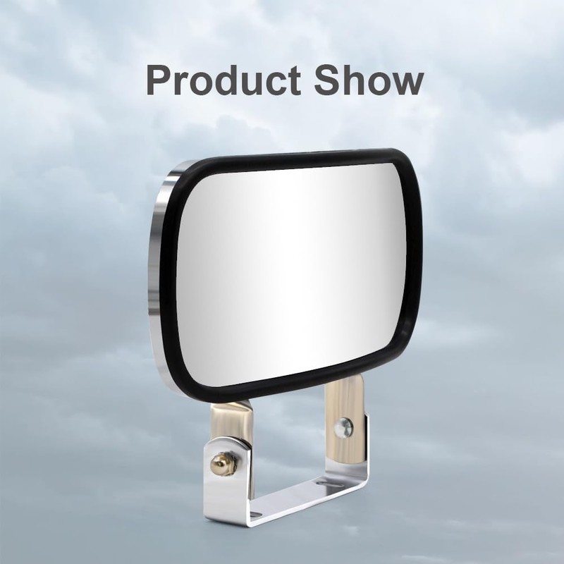 Adanz Stainless Steel Rectangular Convex Mirrors fit for Cars Trucks