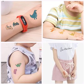 20 Sheets Dinosaur Temporary Tattoo Set, Dinosaur Tattoo Stickers, for Party Bags, Skin-Friendly Temporary