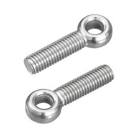 uxcell 4Pcs M10 x 40mm Lifting Eye Bolts, 304 Stainless Steel Machinery Shoulder Swing Bolt Lifting Ring Eyebolt for Pipeline Gate Valves, Building Steel Pipe Fasteners, Silver