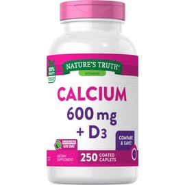 Nature's Truth Calcium 600 mg + D3-60 Coated Caplets, Pack of 3