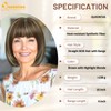 QUEENTAS Peluca Corta Marrón Estilo Bob Para Mujer, Recta Hasta