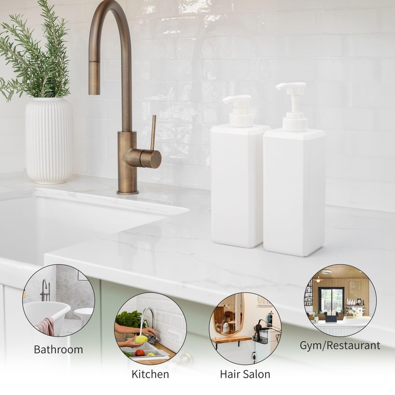 Segus Shower Soap Dispenser, 3 Pieces 800ml Shampoo and Conditioner