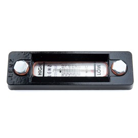 Lenz T-550-5 Hydraulic Tank Level Gauge with Temperature Display - 5-Inch Mounting - Dual Function Fluid Level Indicator and Thermometer, 200°F Max, Industrial Grade Polyamide Construction