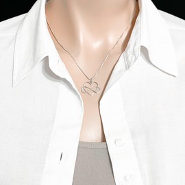 Sterling Silver Infinity Heart Necklace, The Love Between Mother and Child is Forever, Mother Child Necklace, Mother's Day Gift Necklace, 18 inches with extender (Mother and Son)
