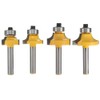 Gasea 4pcs 1/4" Shank Round Over Router Bits Corner Rounding