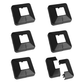 UFURMATE Post Base Cover, Pack of 6, 30 x 30 mm, Plastic Post Base Cover, Decorative Split Post Skirt Cover, Square Railing, Base Cover for Stair Handrail, Fence (Black)