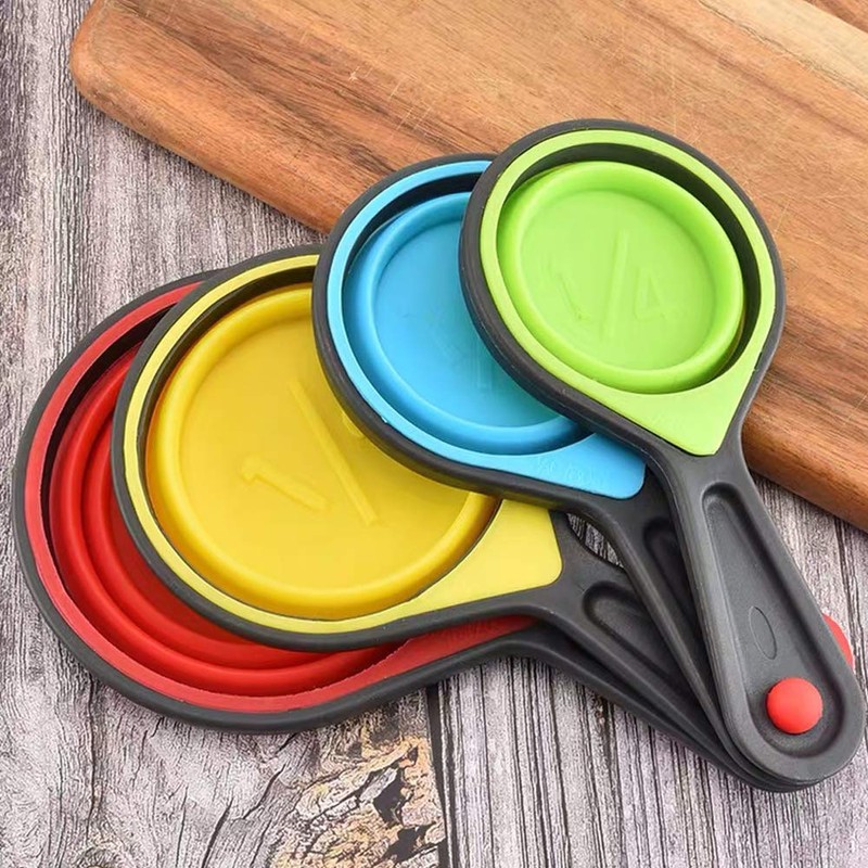 Collapsible Measuring Cups and Spoons - Portable Food Grade Silicone