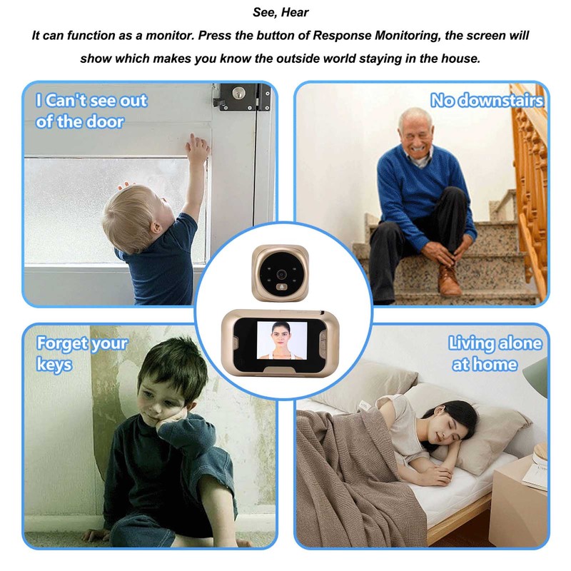 Peephole Camera Automatic Photo Taking 120° Viewing Angle Infrared Night