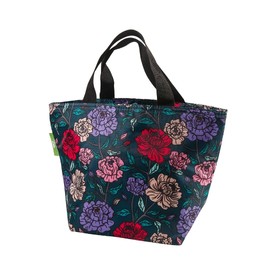 ECO CHIC Lightweight Foldable Insulated Lunch Bag Water Resistant Cooler Bag (Bold Floral Green)