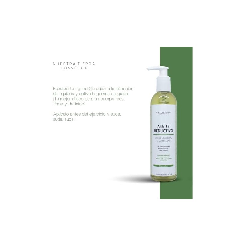 Nuestra Tierra Cosmtica Kit Aceite Reductivo Efecto Sauna y Aceite