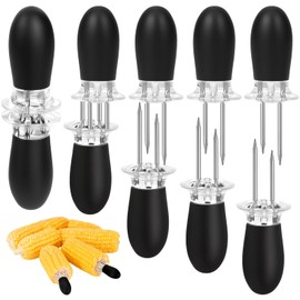 10 Pcs/5 Pairs Corn Cob Holders, Interlocking Design Corn Holders, Stainless Steel Corn on the Cob Holders, Corn Forks for BBQ Camping Parties Home Cooking (10Pcs/5Pairs)