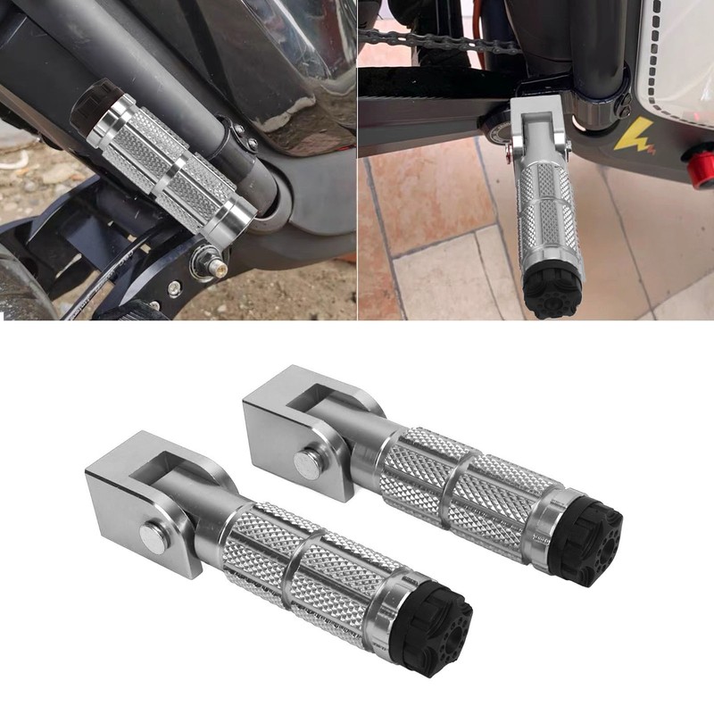2Pcs Motorcycle Foldable Foot Pegs M8 Antislip Aluminium Alloy Universal